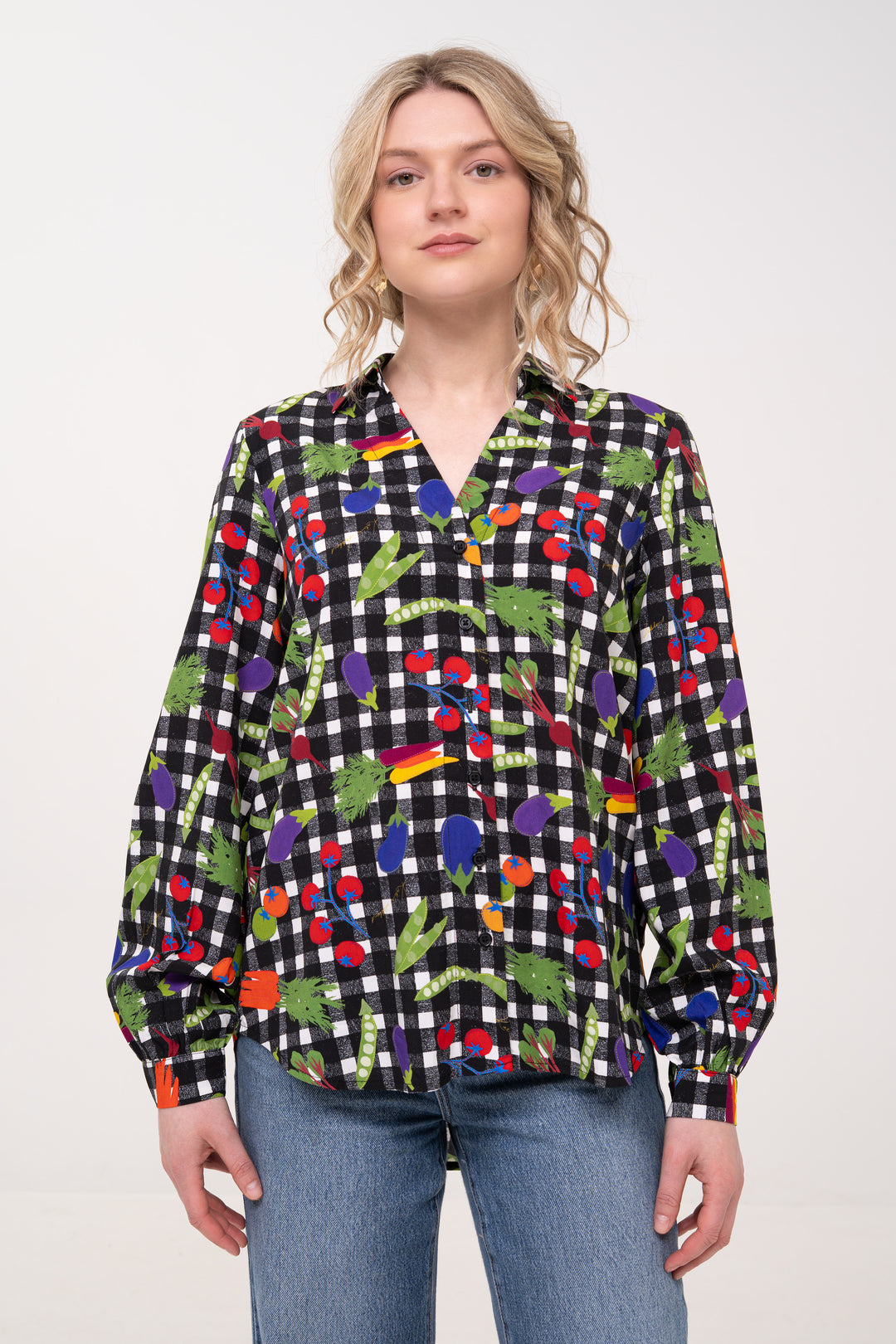 Open Collar Shirt - Veggies