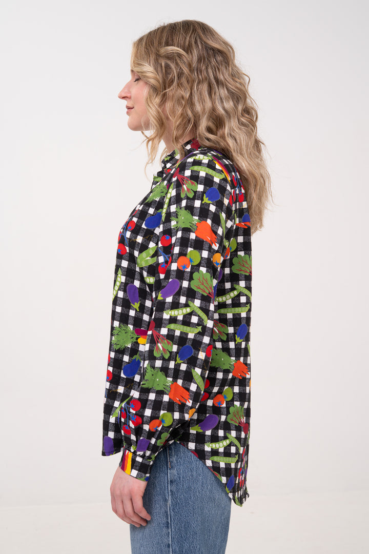 Open Collar Shirt - Veggies