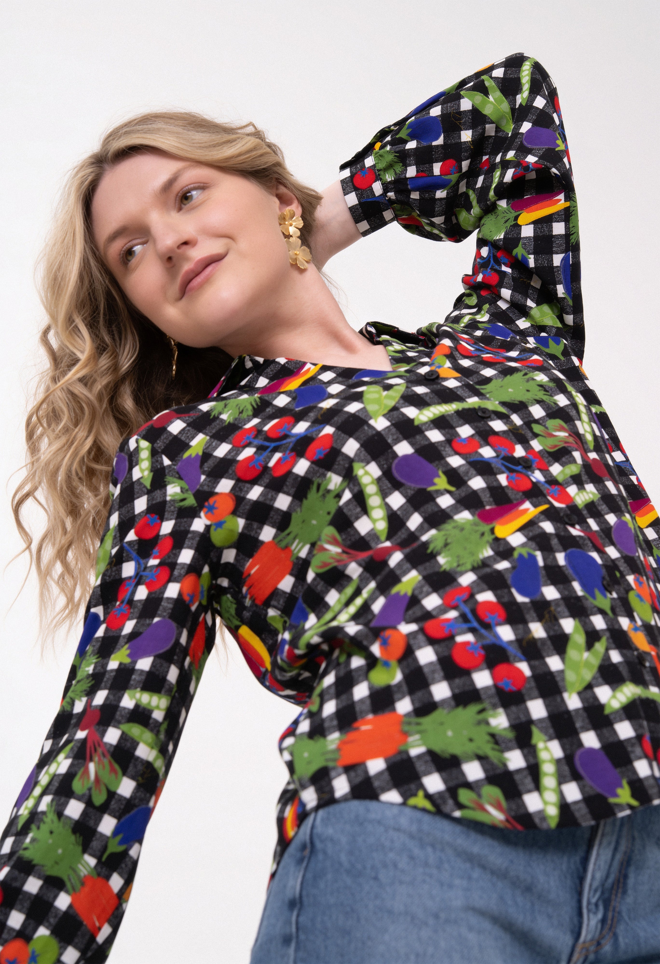 Open Collar Shirt - Veggies