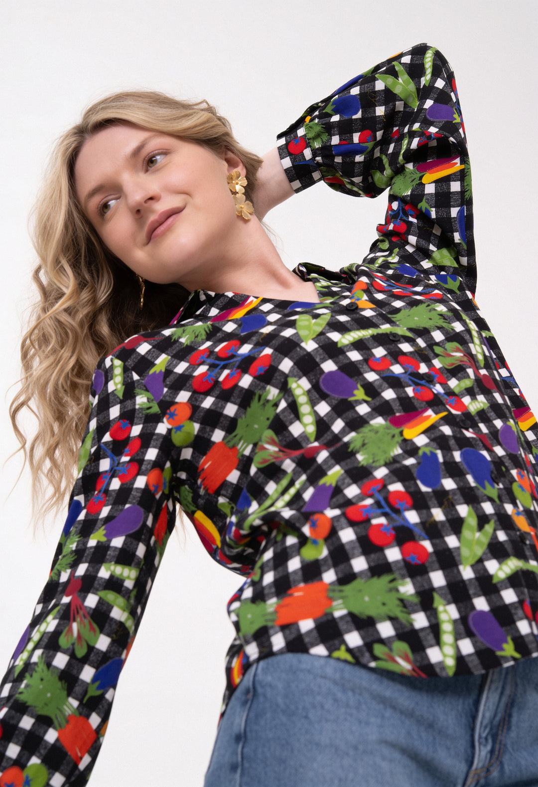 Open Collar Shirt - Veggies