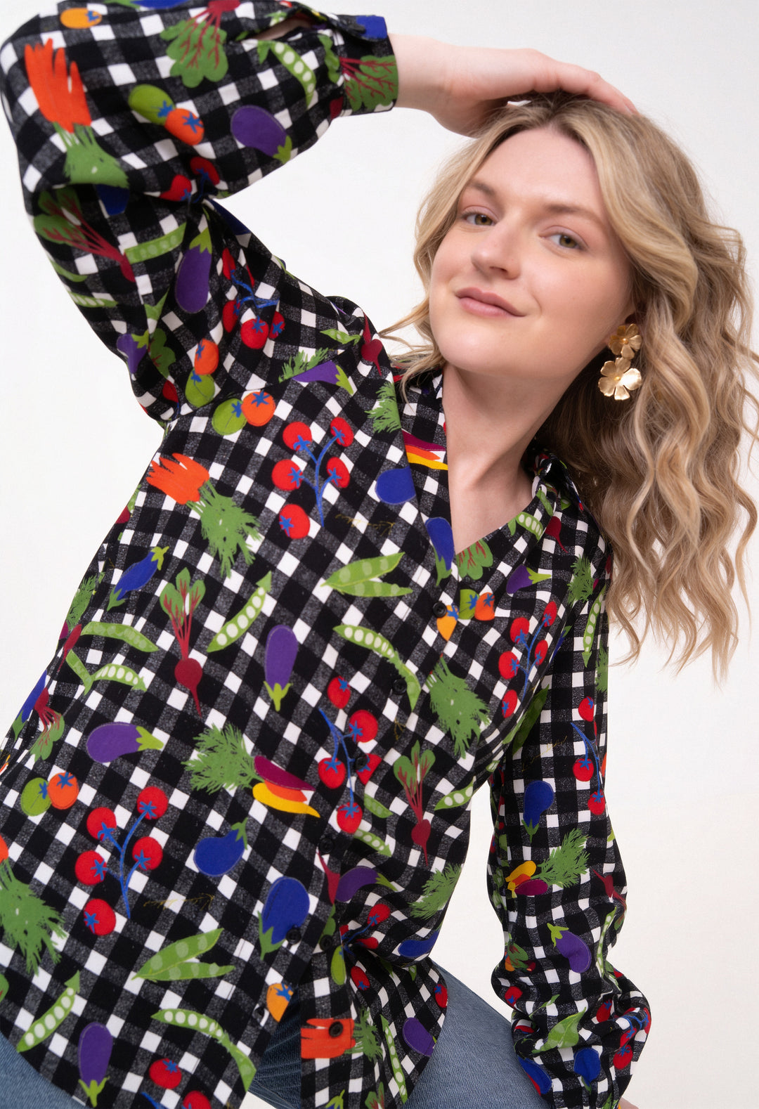 Open Collar Shirt - Veggies