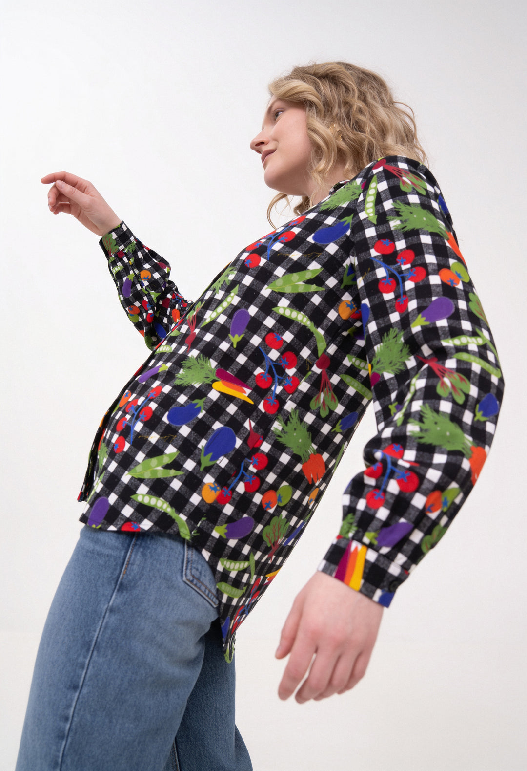 Open Collar Shirt - Veggies