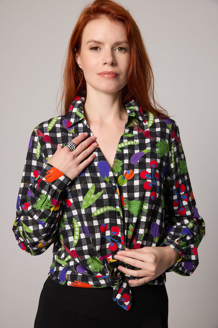 Open Collar Shirt - Veggies
