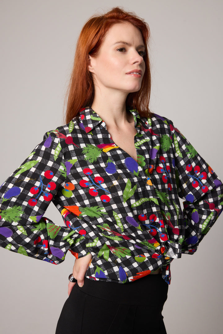 Open Collar Shirt - Veggies