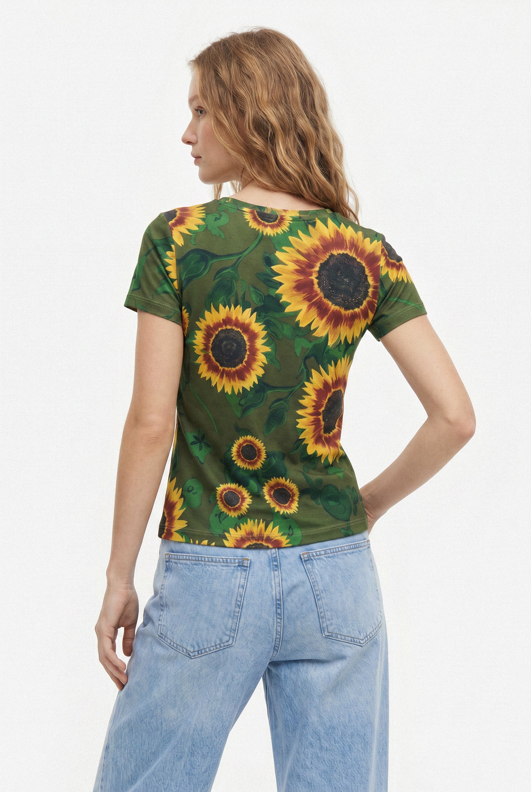 T-shirt col rond - Tournesols