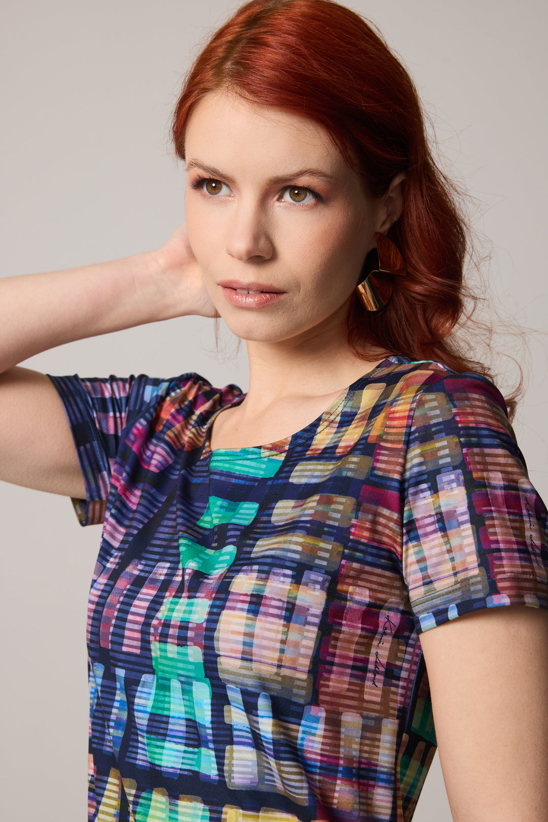 Scoop Neck T-shirt - Watercolour
