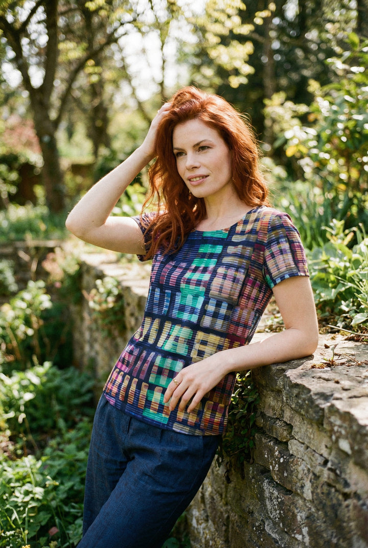Scoop Neck T-shirt - Watercolour