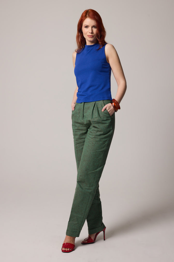 Col montant sans manches — Bambou bleu