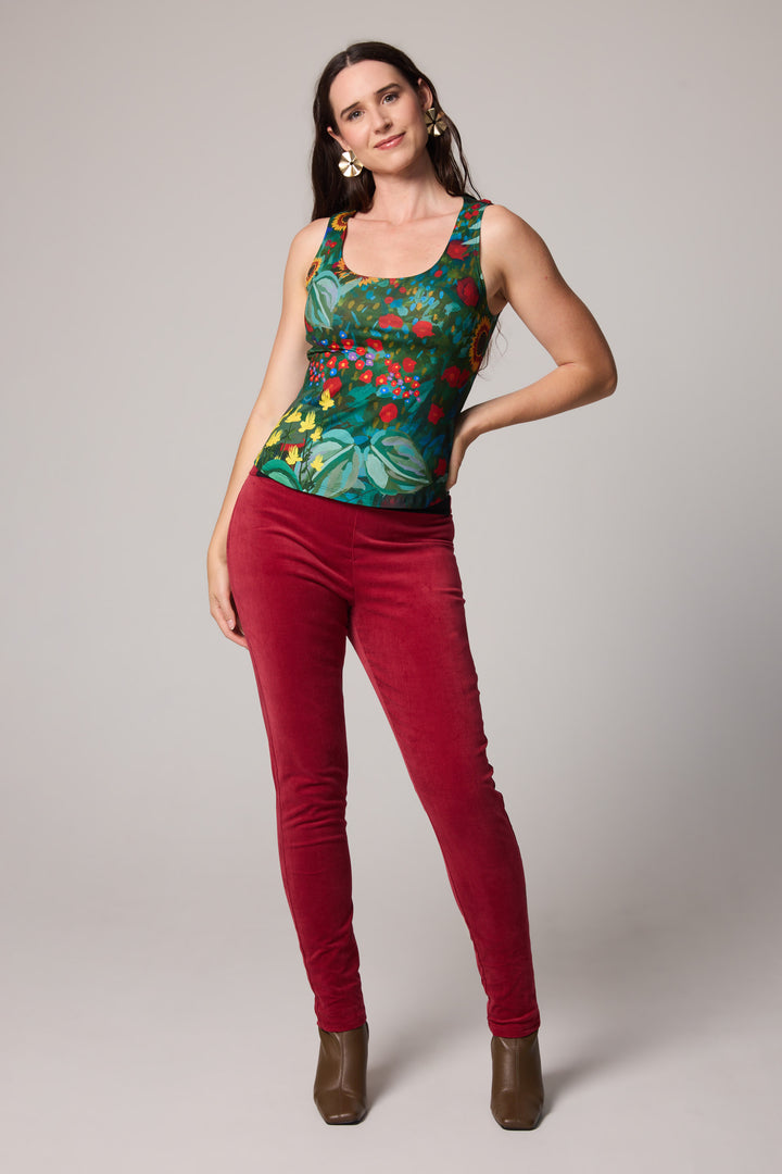 New Slim-Fit Velvet Corduroy Pants - Red