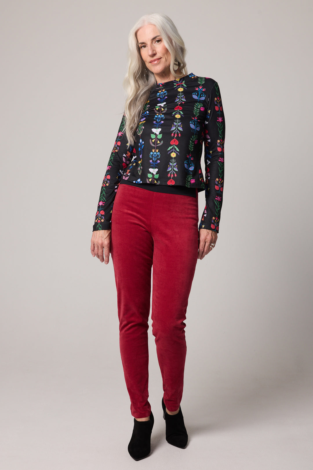 New Slim-Fit Velvet Corduroy Pants - Red