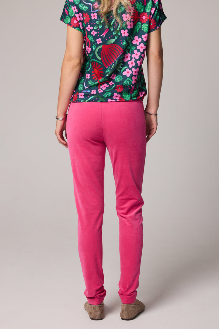 New Slim-Fit Velvet Corduroy Pants - Pink