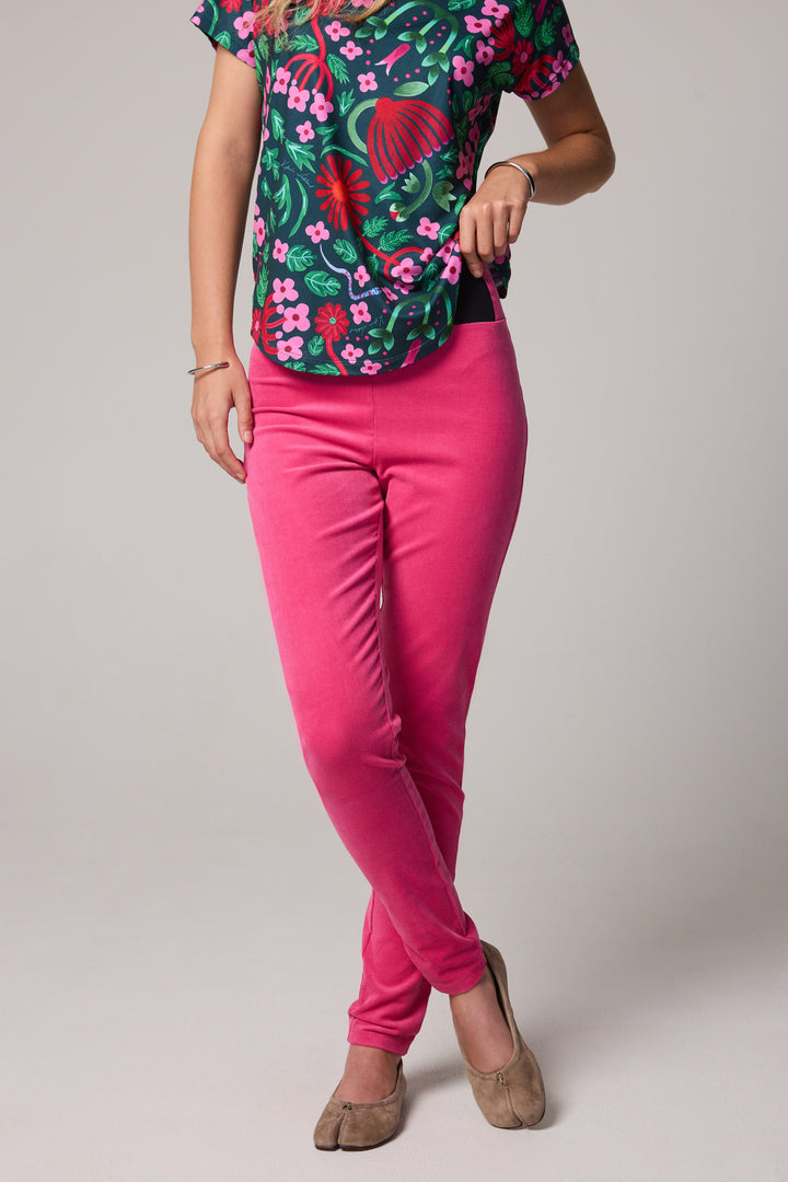 New Slim-Fit Velvet Corduroy Pants - Pink