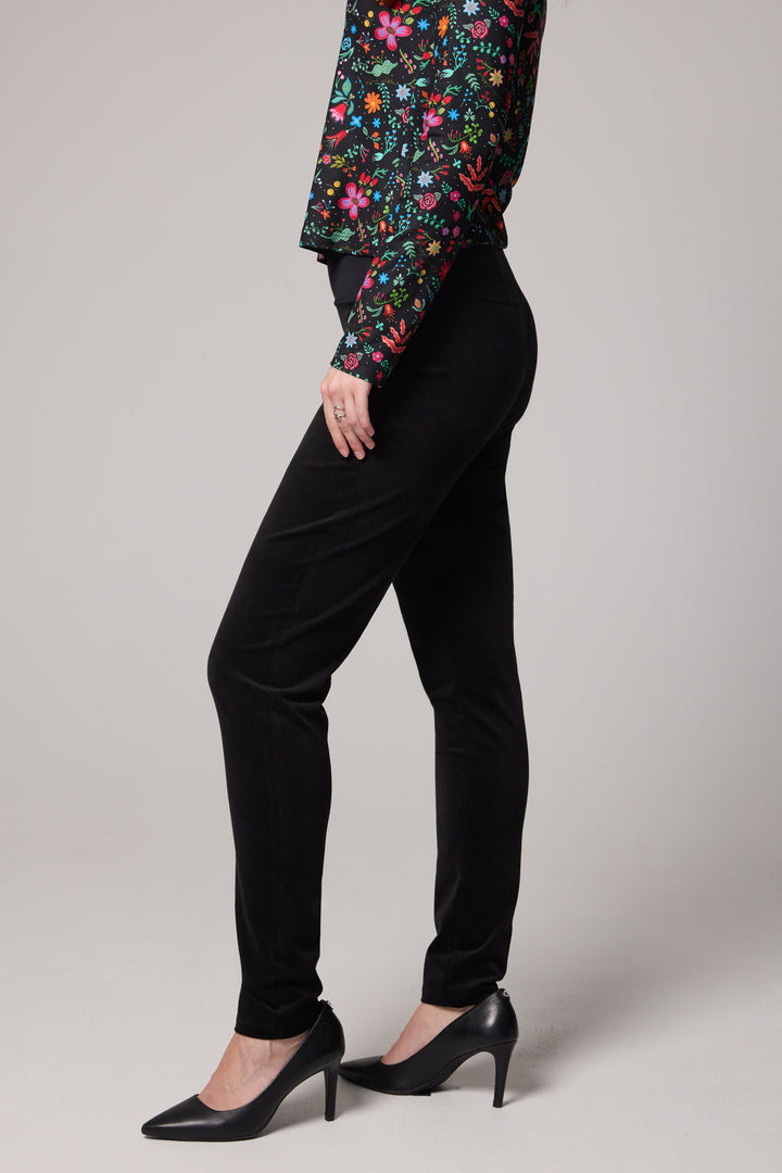 New Slim-Fit Velvet Corduroy Pants - Black