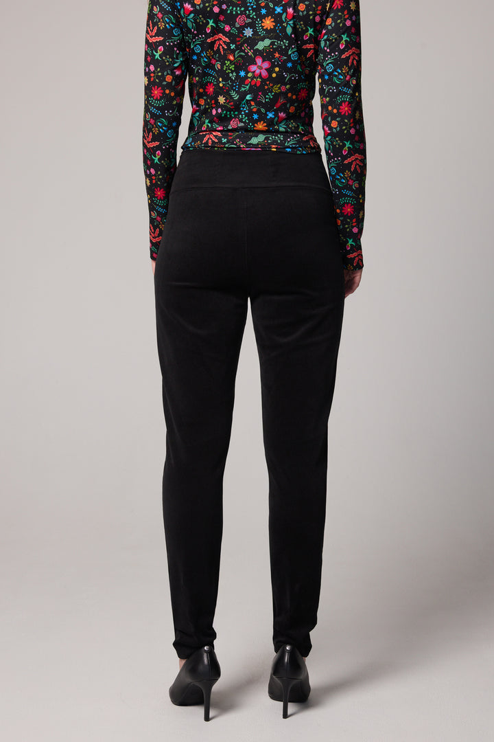 New Slim-Fit Velvet Corduroy Pants - Black
