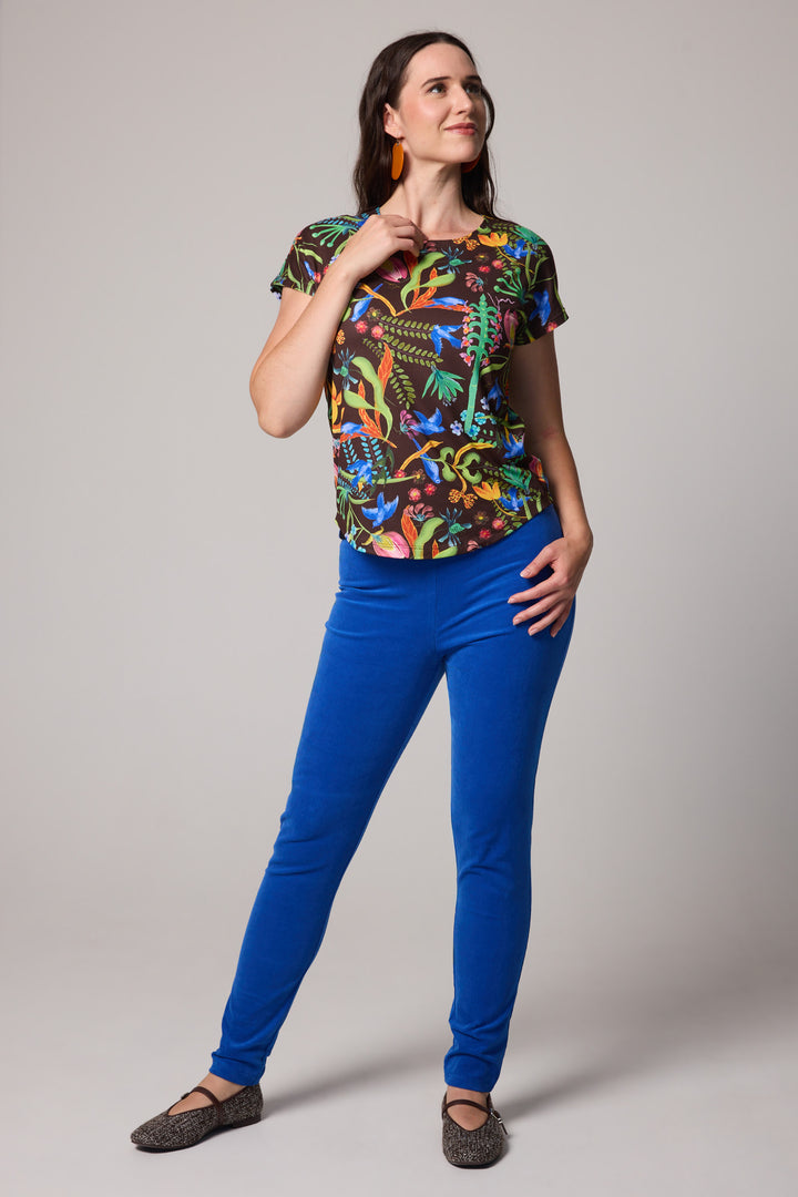 New Slim-Fit Velvet Corduroy Pants - Blue