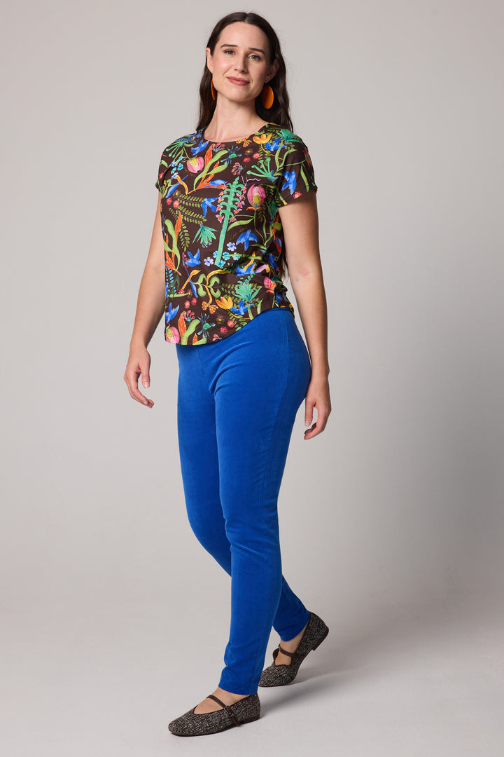 New Slim-Fit Velvet Corduroy Pants - Blue