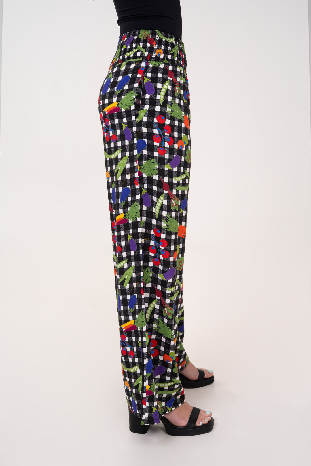 Smocked High Rise Pants - Veggies