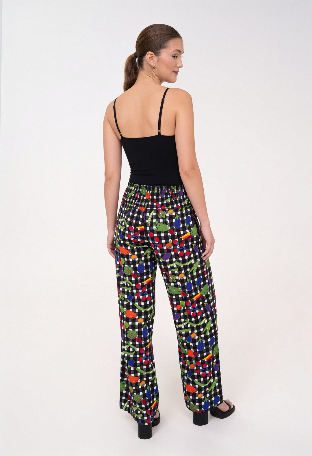 Smocked High Rise Pants - Veggies