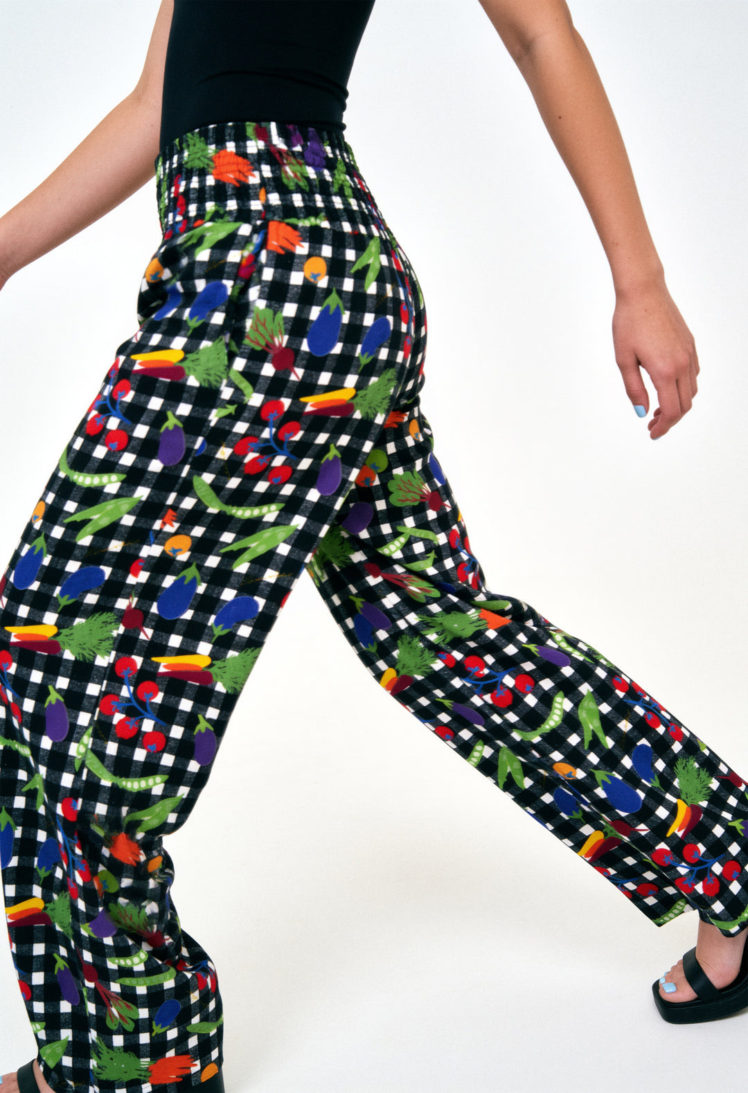 Smocked High Rise Pants - Veggies