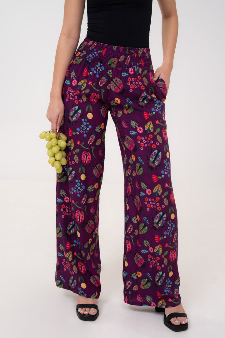 Smocked High Rise Pants - Scarabs