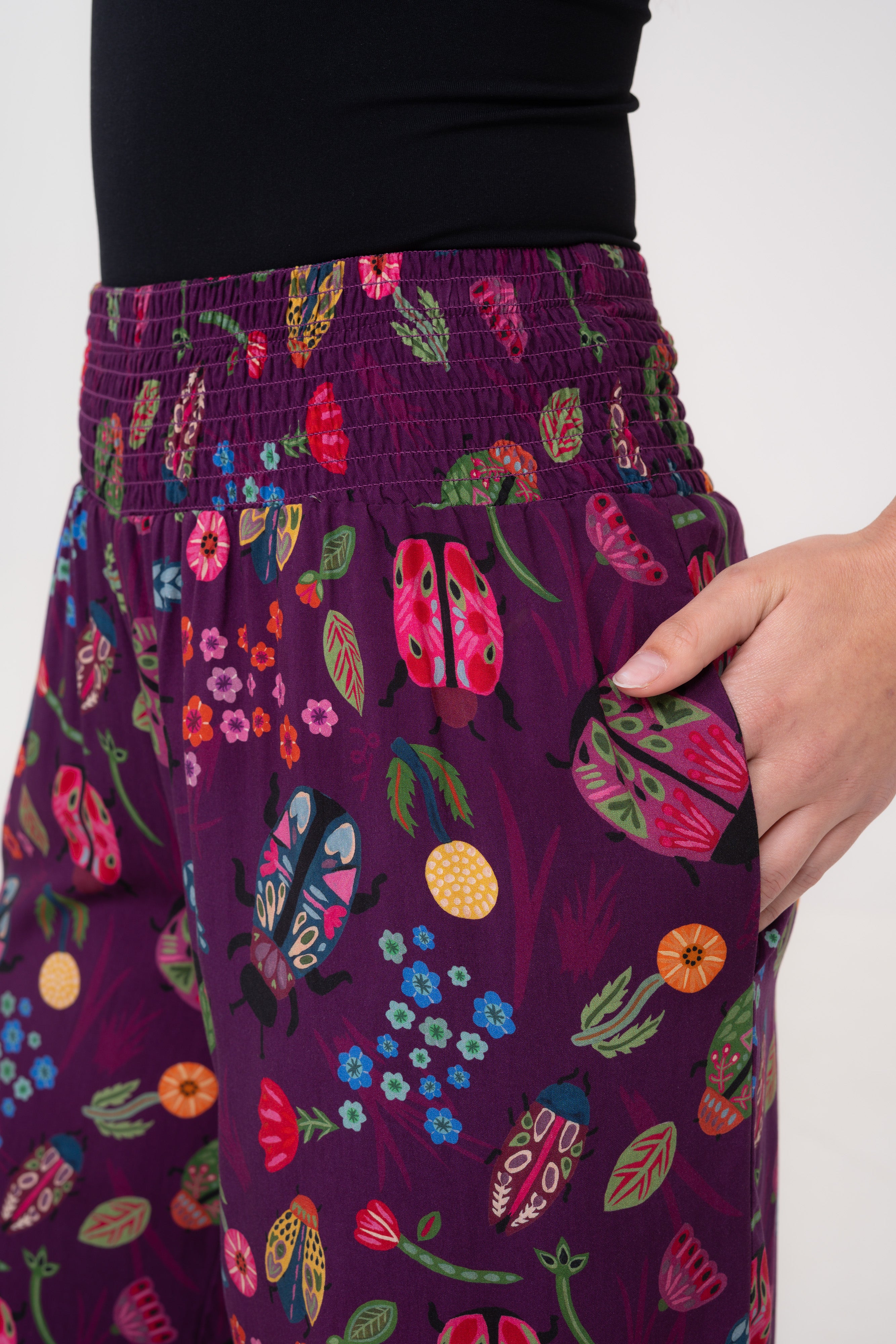 Smocked High Rise Pant - Scarabs