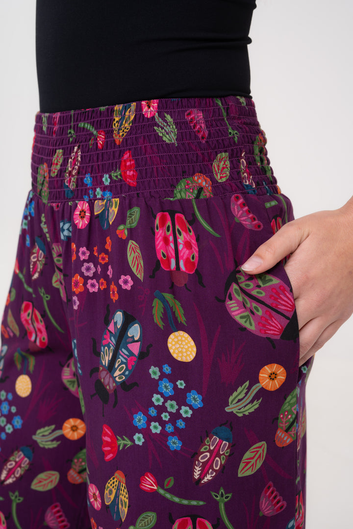Smocked High Rise Pants - Scarabs