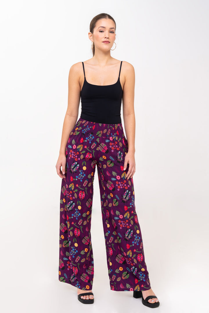 Smocked High Rise Pants - Scarabs