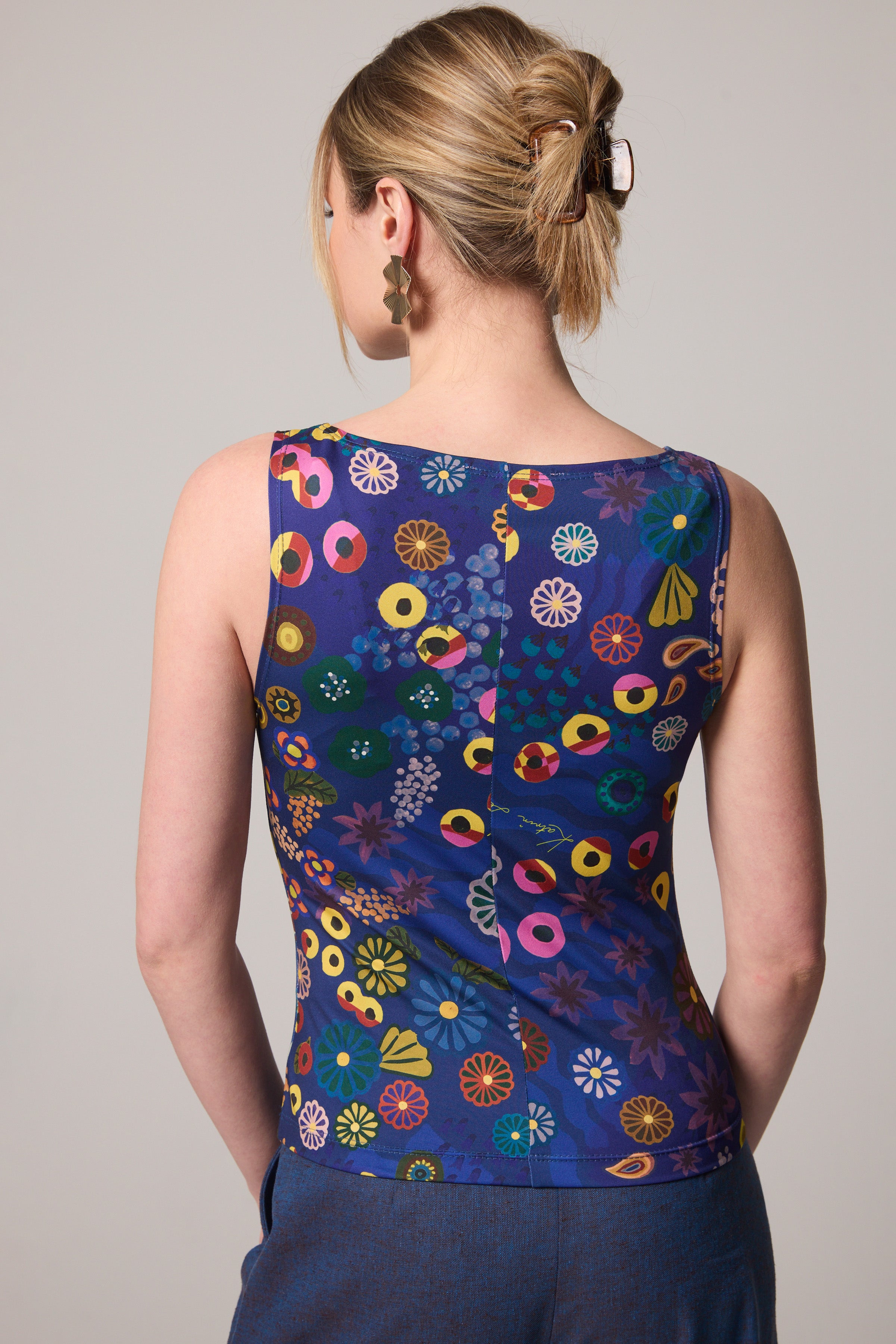 Boatneck Tank Top - Colourama, Navy