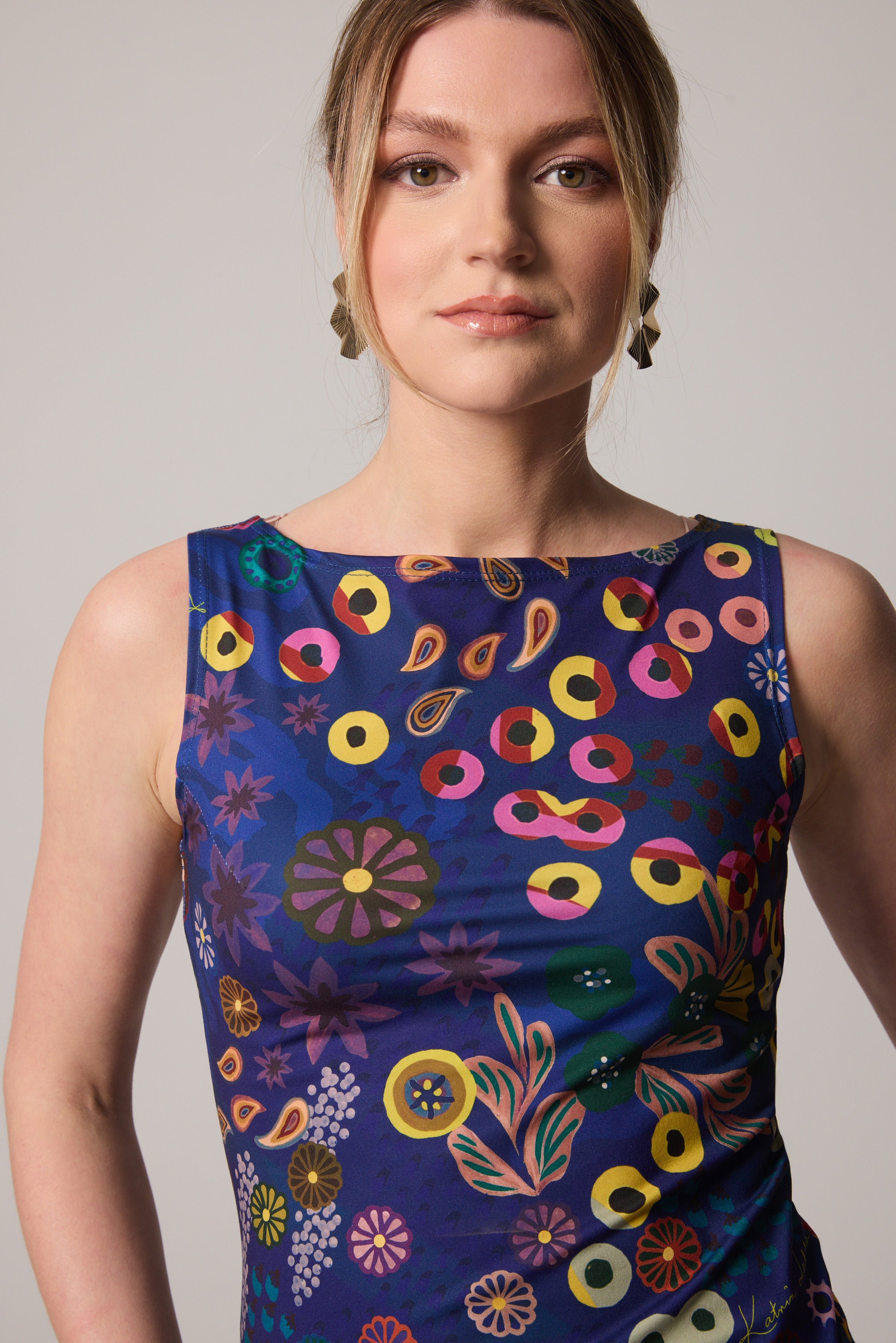 Boatneck Tank Top - Colourama, Navy