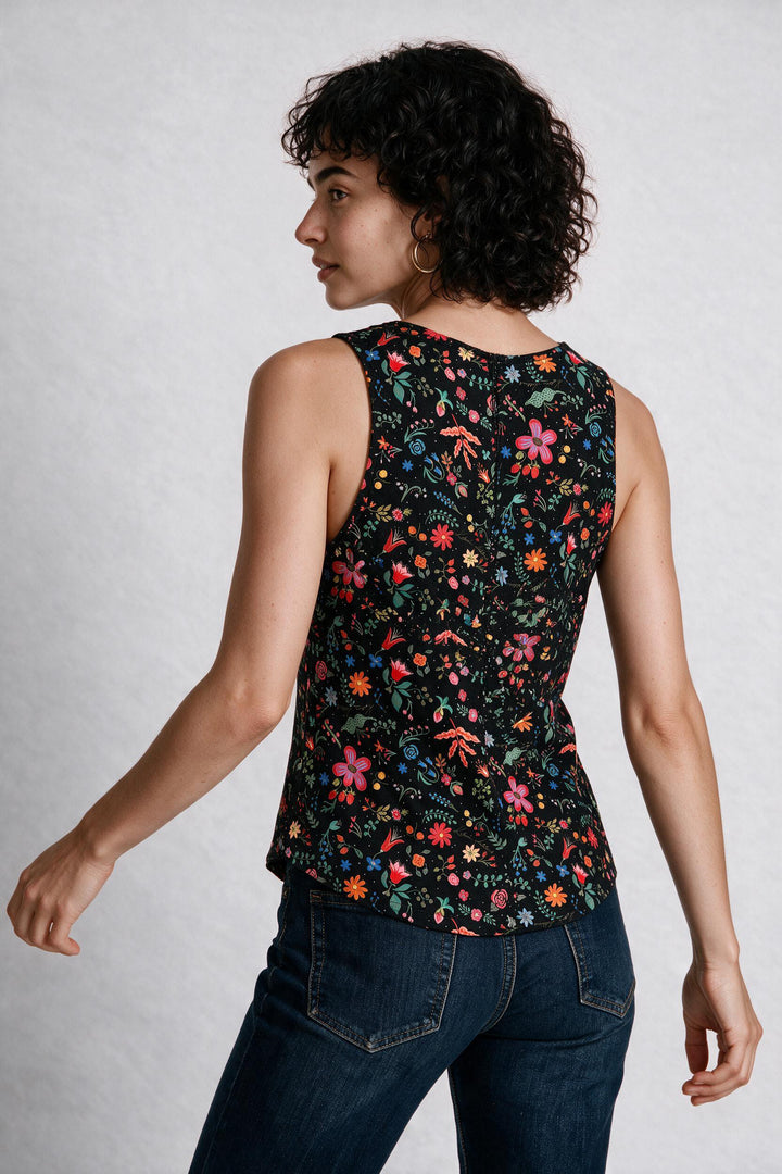 Tank Top - Black Floral Punch