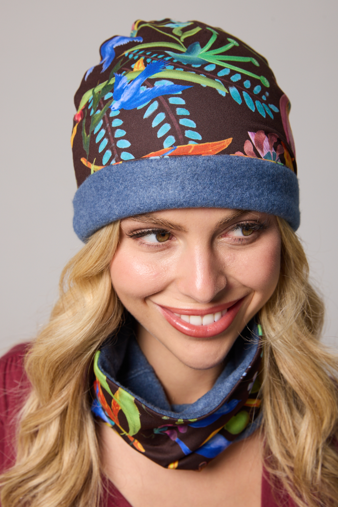 Tuque - Oiseaux bleus