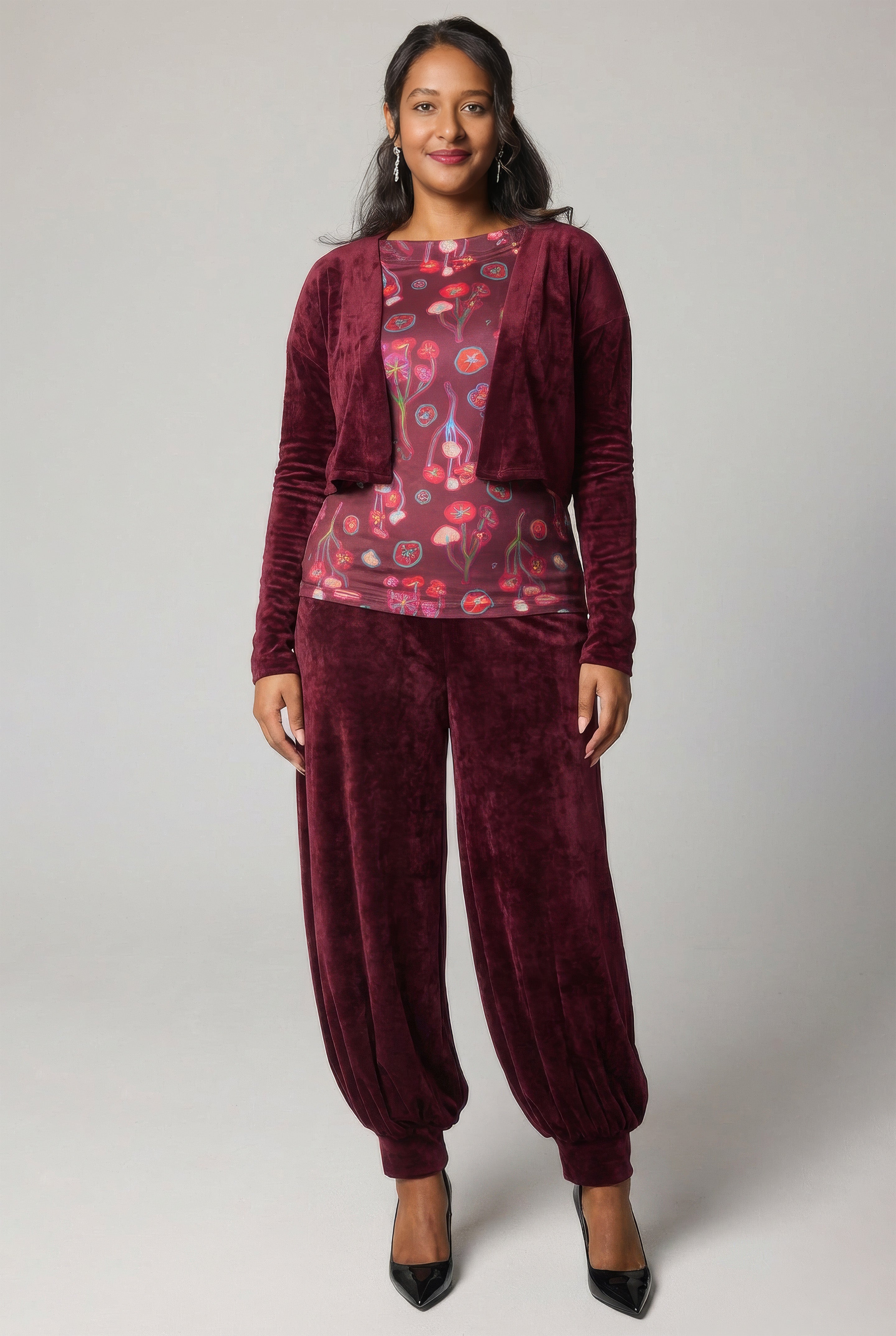 Velvet Pant - Burgundy