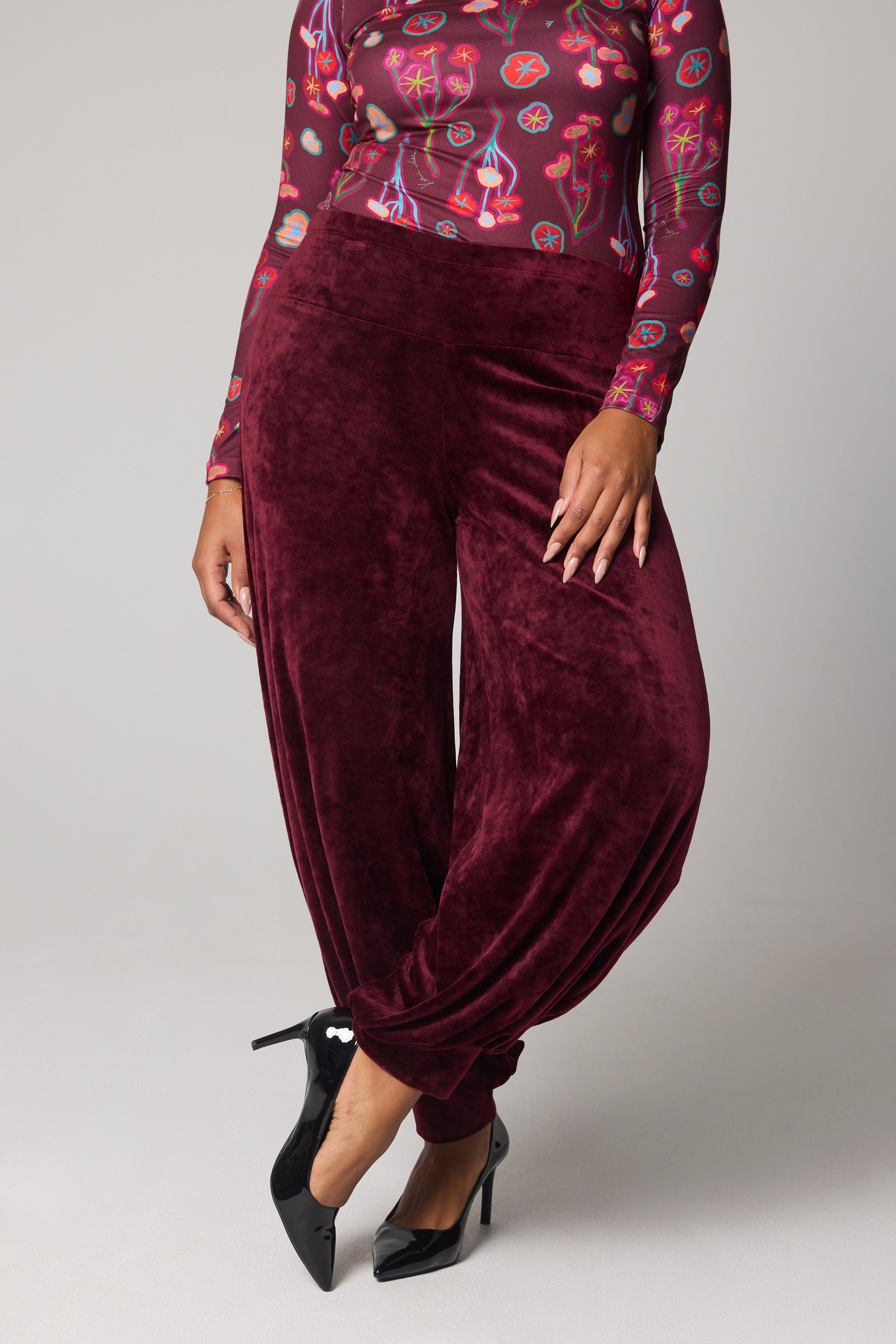 Velvet Pant - Burgundy