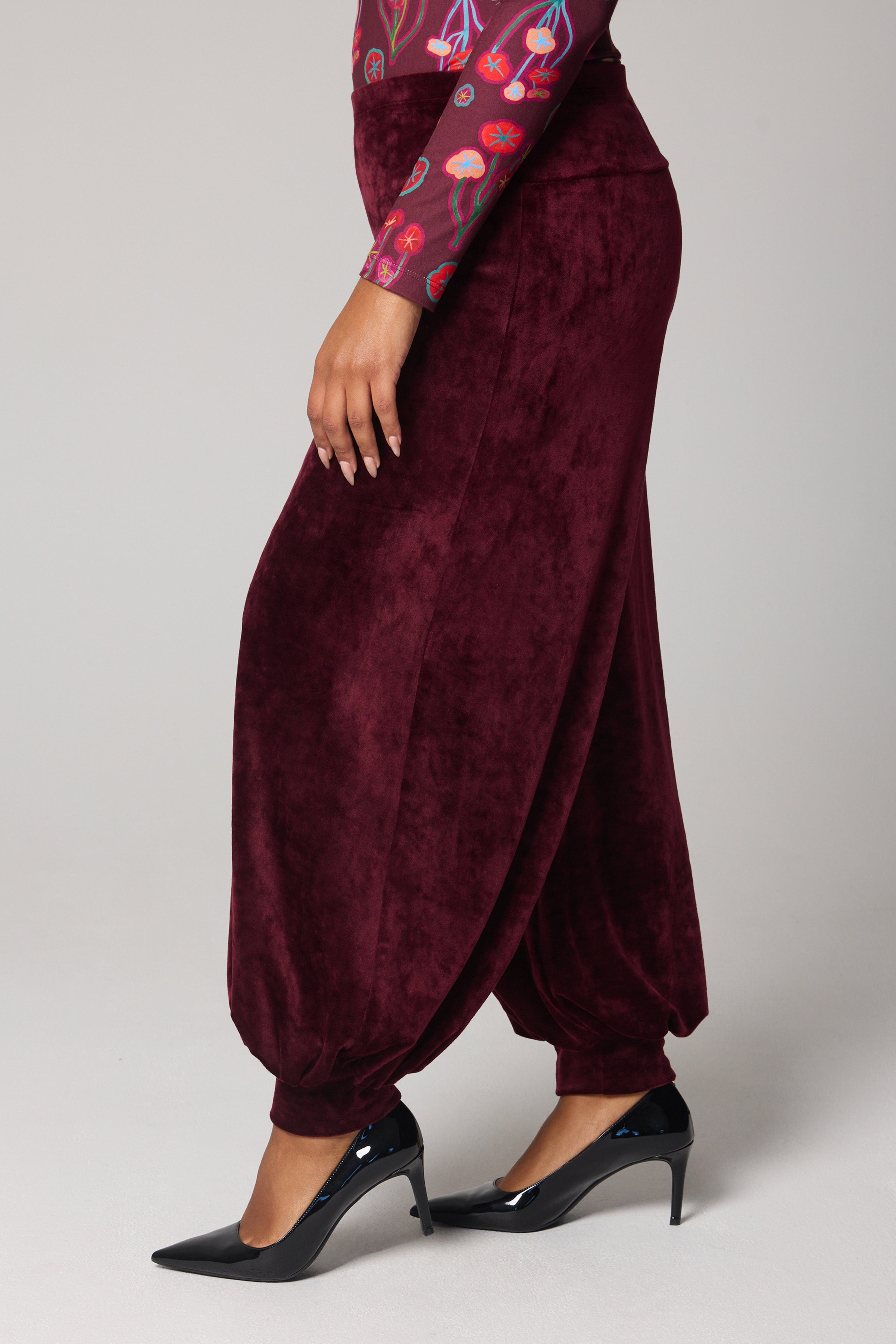 Velvet Pant - Burgundy