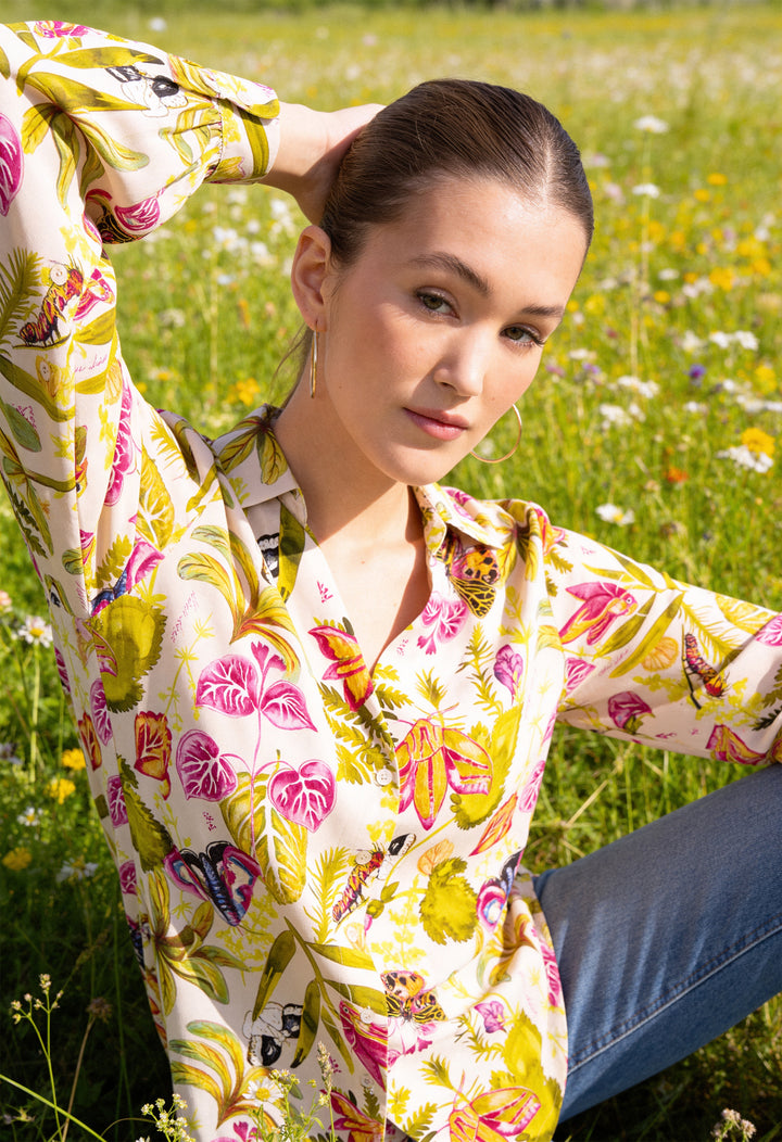 Open Collar Shirt - Moth Magic