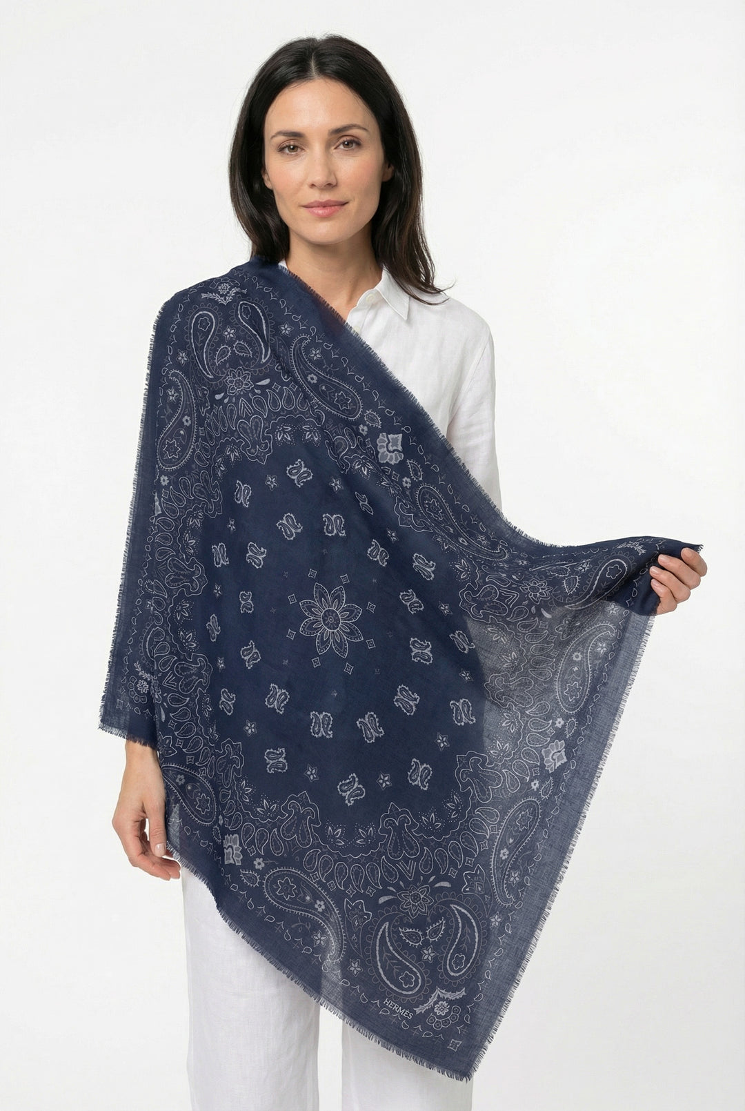 Large Square Scarf - Navy