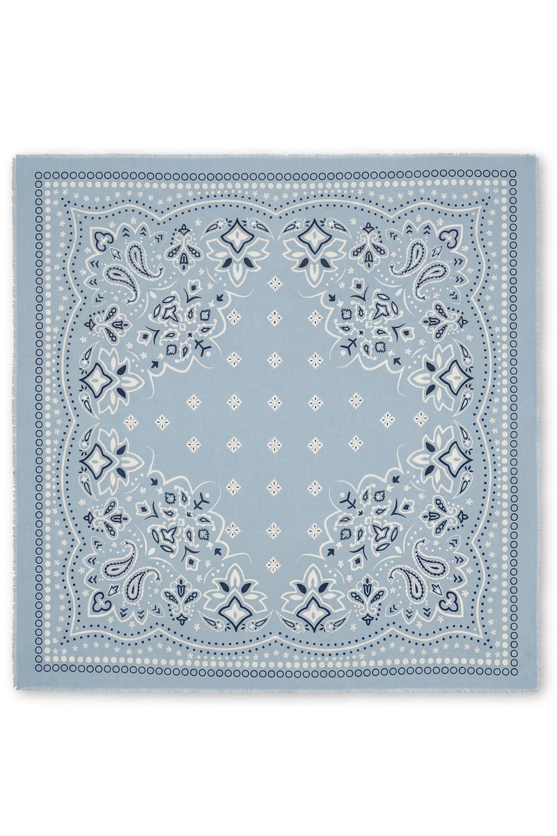 Foulard carré ample - Bleu