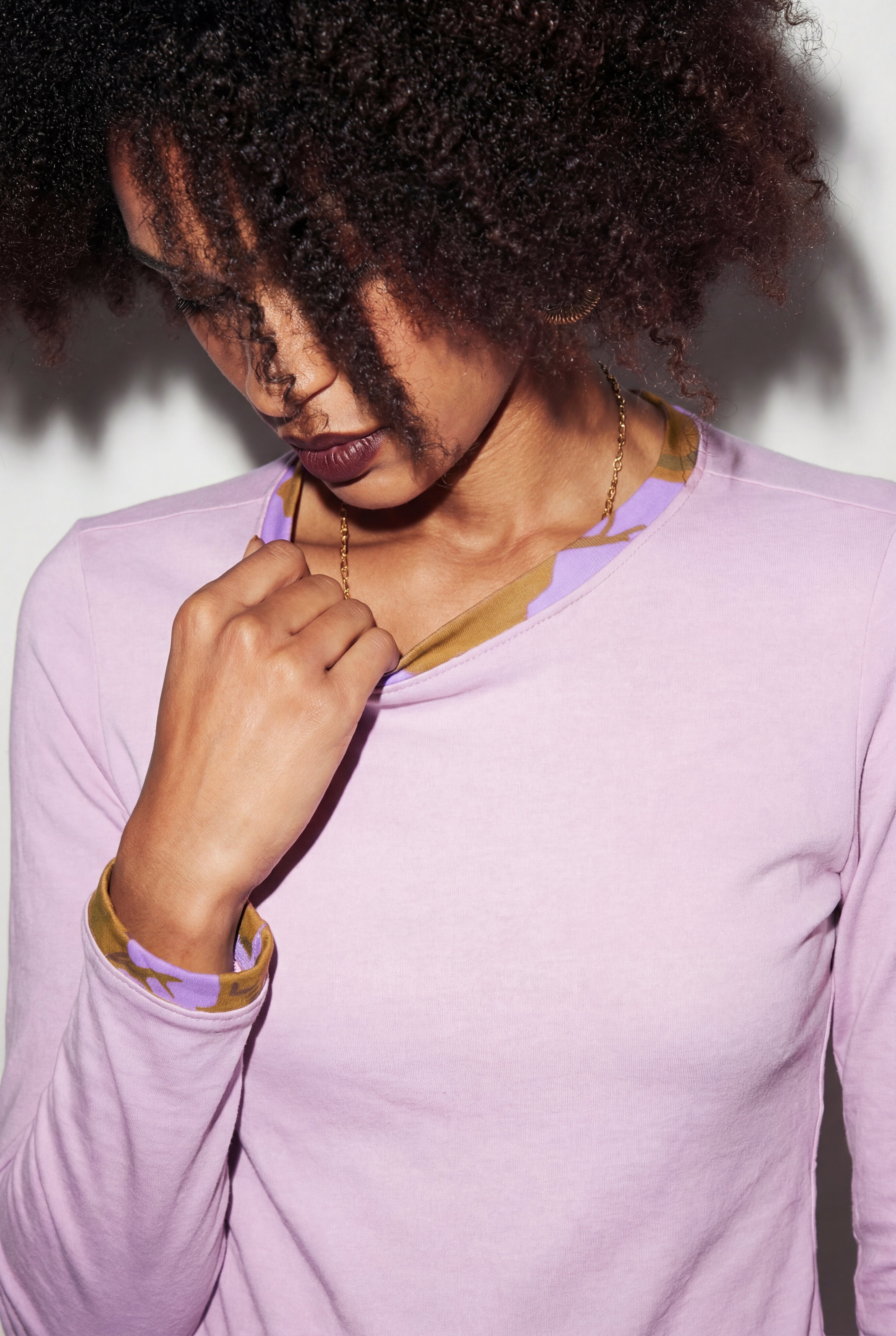 Merino Wool, Crewneck - Lavender, Branching