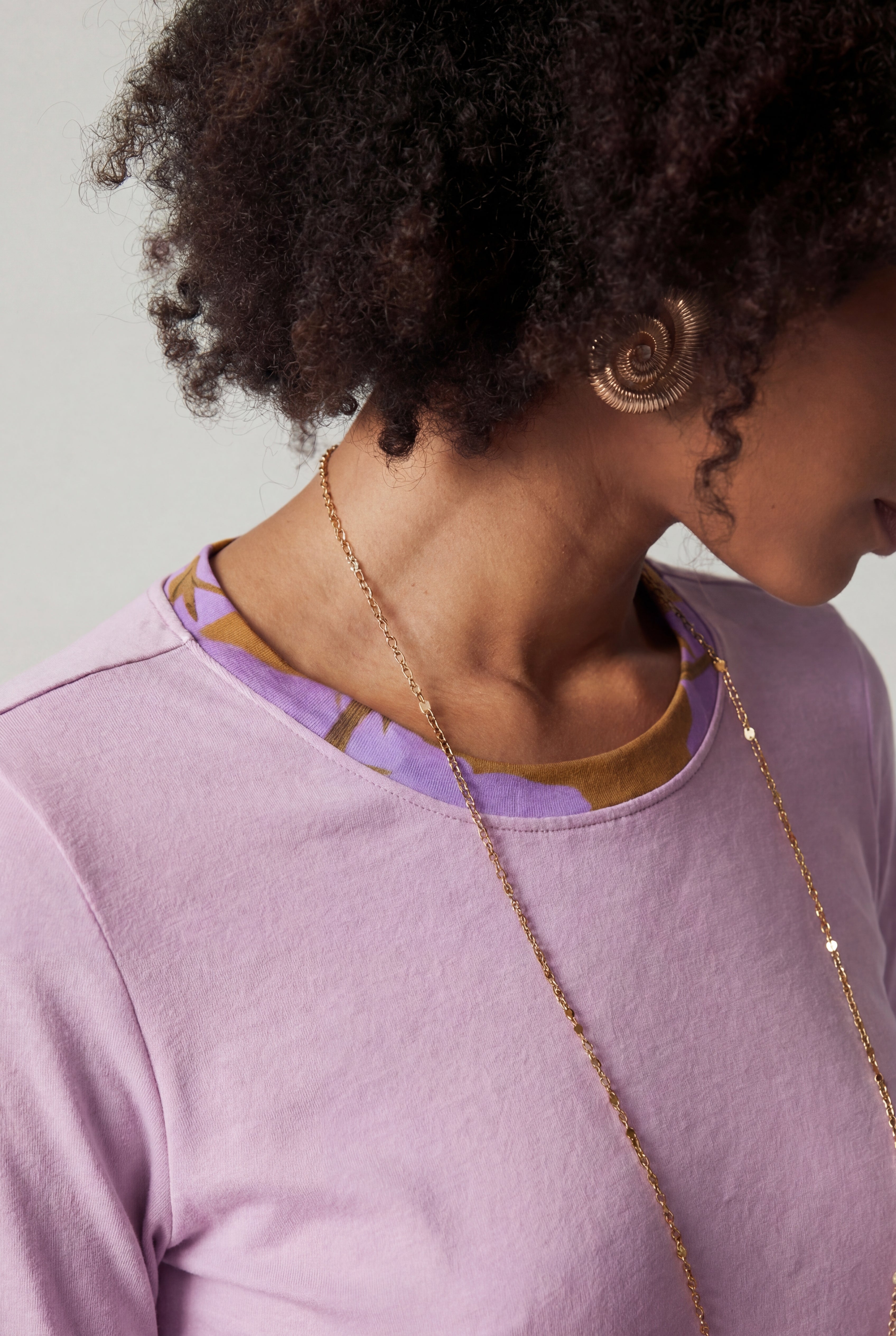 Merino Wool, Crewneck - Lavender, Branching