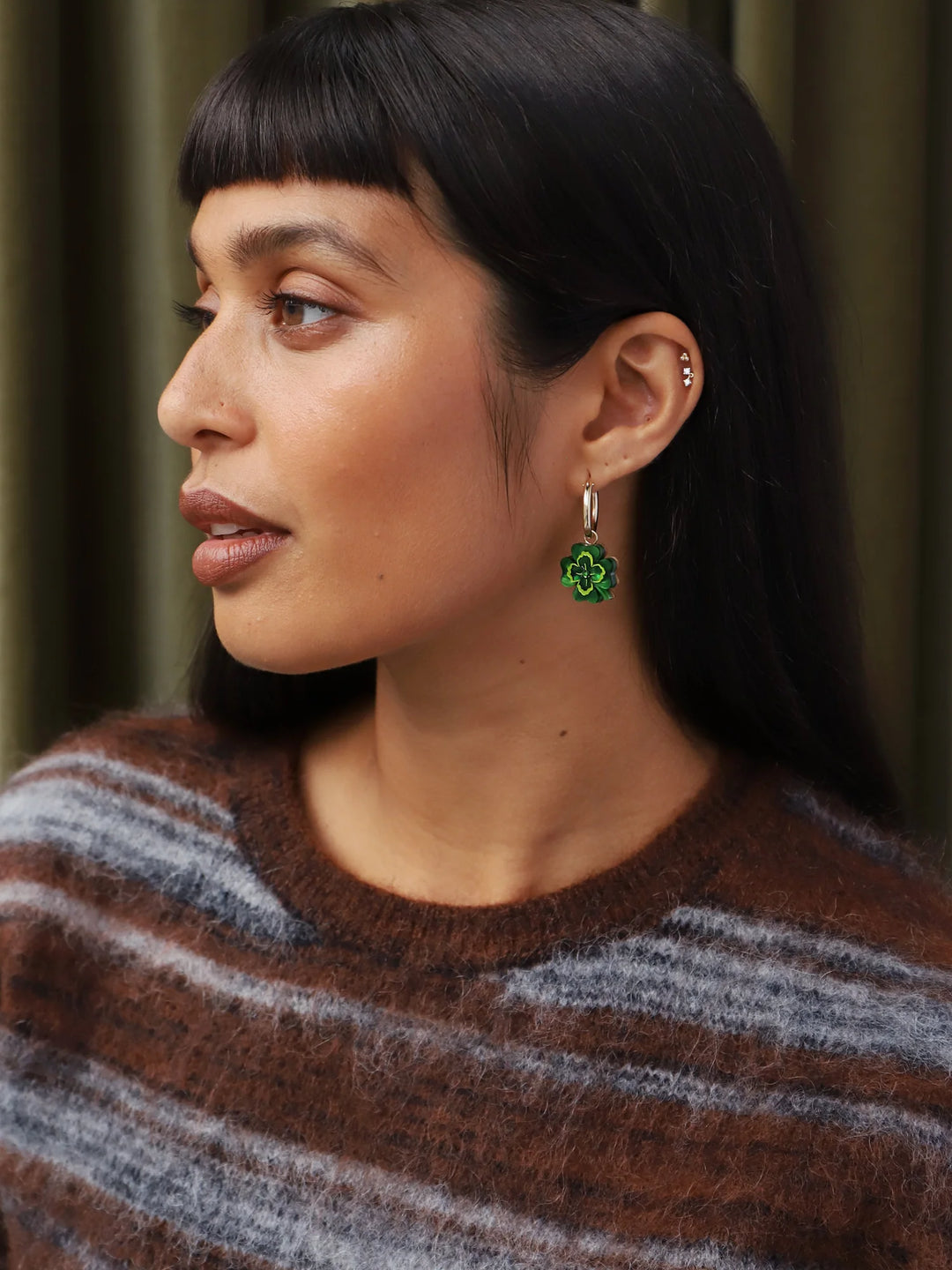Wolf and Moon - FOUR LEAF CLOVER HOOPS