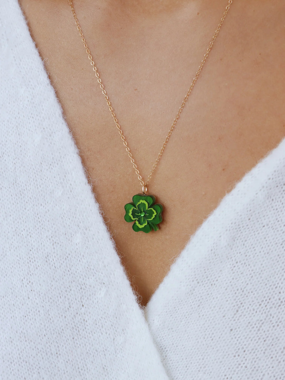 Wolf &amp; Moon - Collier Trèfle à quatre feuilles