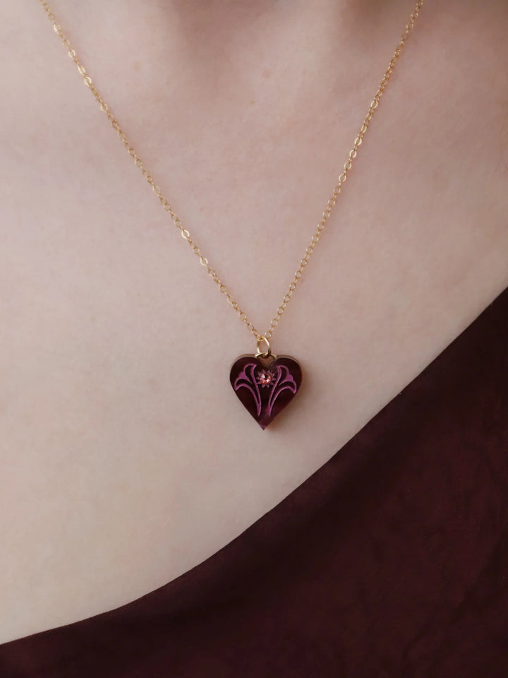Wolf &amp; Moon - COLLIER ETTA CERISE