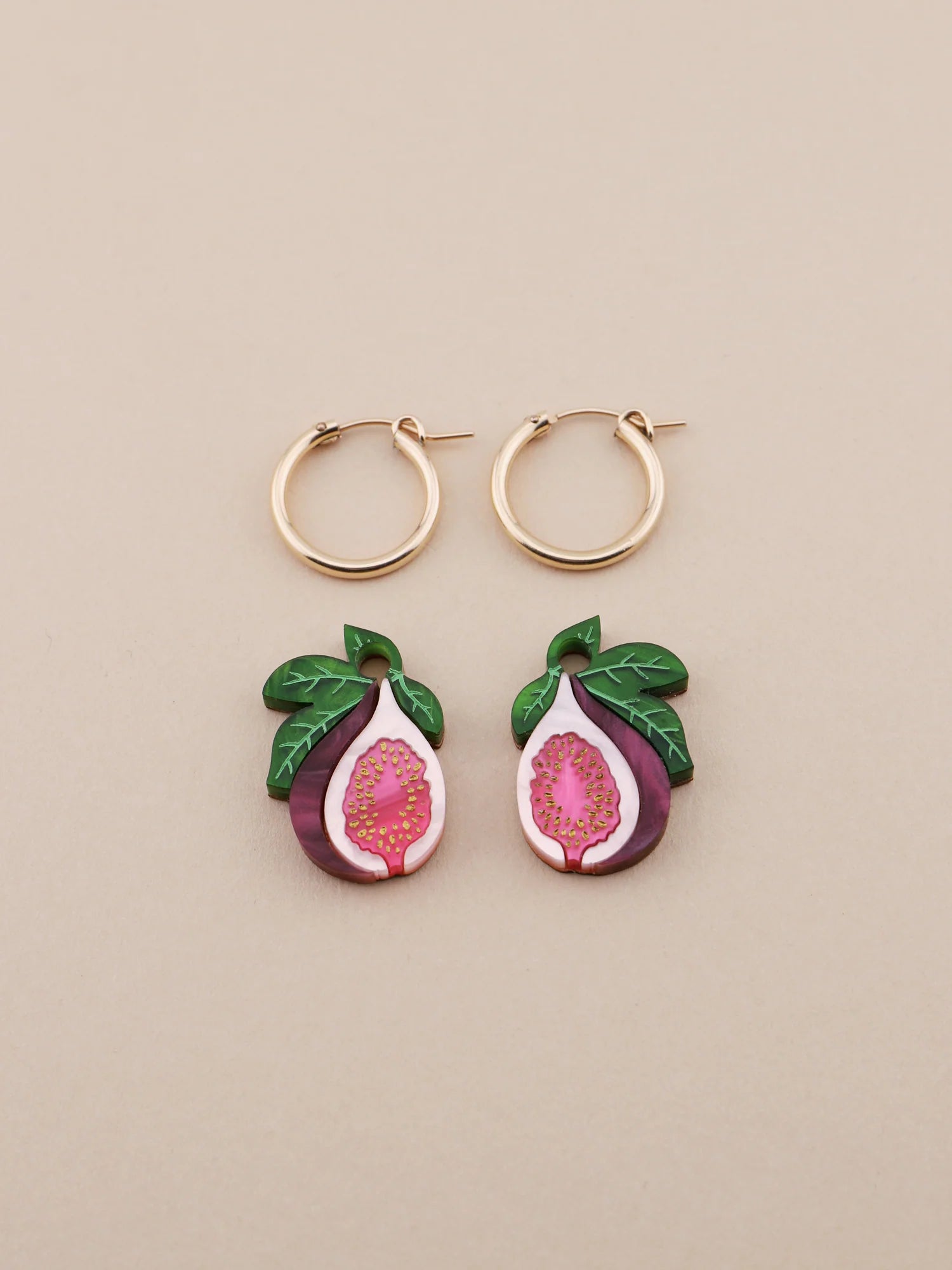 Wolf and Moon - Fig Hoops