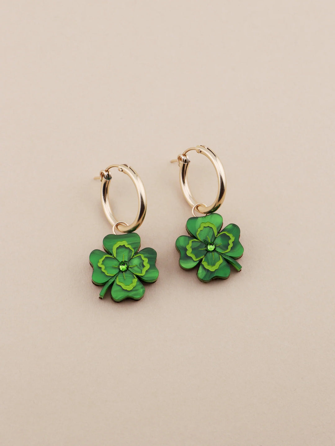 Wolf and Moon - FOUR LEAF CLOVER HOOPS