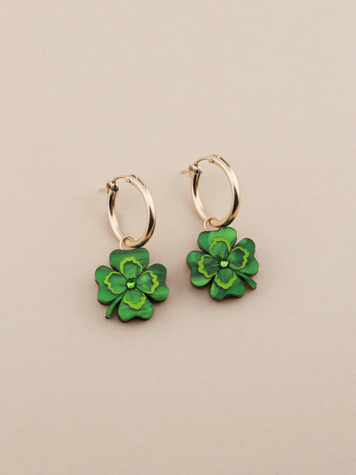 Wolf and Moon - FOUR LEAF CLOVER HOOPS