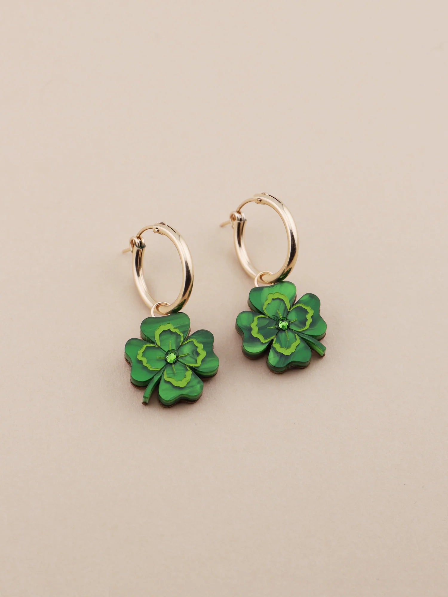 Wolf and Moon - FOUR LEAF CLOVER HOOPS