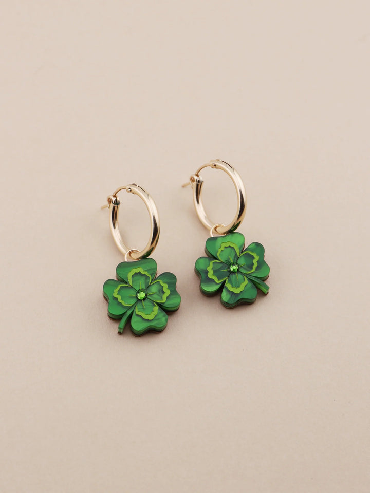 Wolf and Moon - FOUR LEAF CLOVER HOOPS