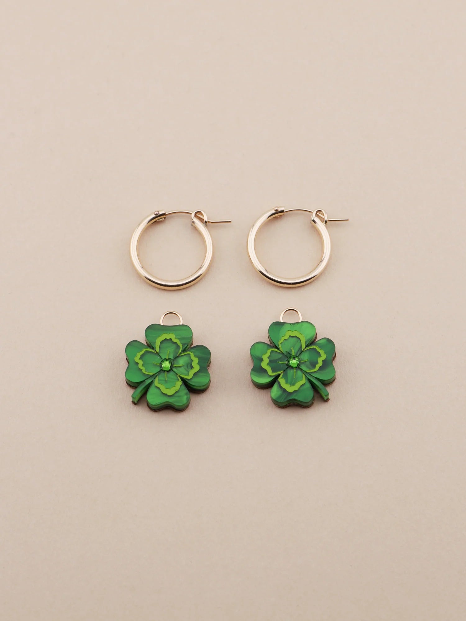 Wolf and Moon - FOUR LEAF CLOVER HOOPS