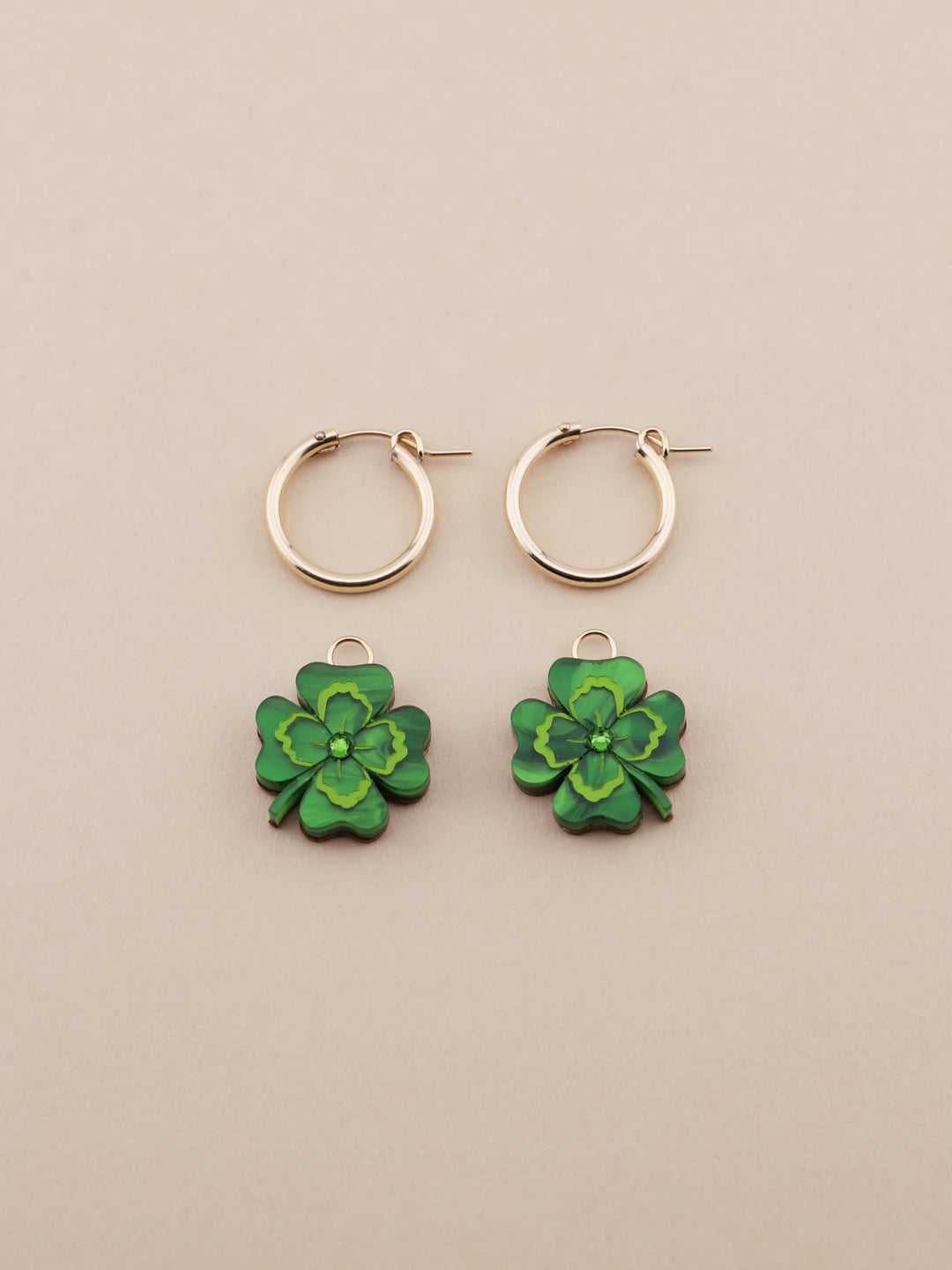 Wolf and Moon - FOUR LEAF CLOVER HOOPS