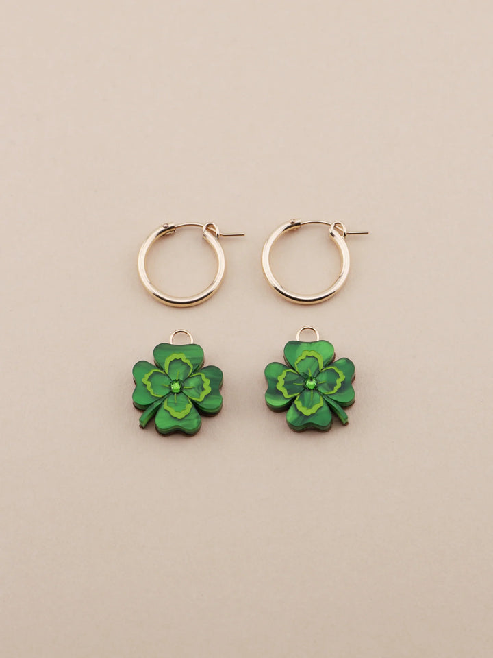 Wolf and Moon - FOUR LEAF CLOVER HOOPS